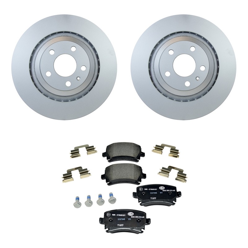 Hella Rear Rotors Low-Met Disc Brake Pad Kit For A6 Quattro Base AWD FI 2005