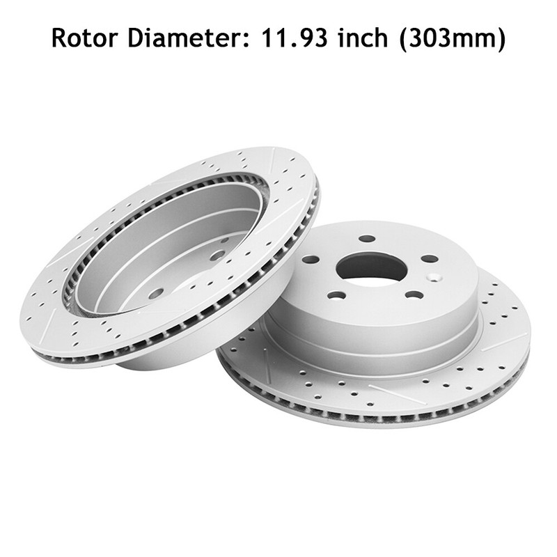 4PCS Front Rear Drilled Brake Rotors Set for 2010-2017 Chevy Equinox GMC Terrain gallery