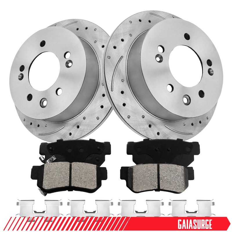 262mm Rear Disc Rotors + Brake Pads for 2007 2008 2009 2010 Hyundai Elantra