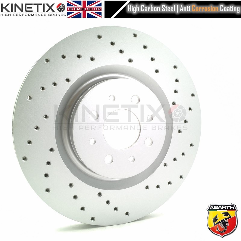 FOR ABARTH 500 595 COMPETIZIONE DRILLED FRONT BRAKE DISCS BREMBO PADS 305mm gallery
