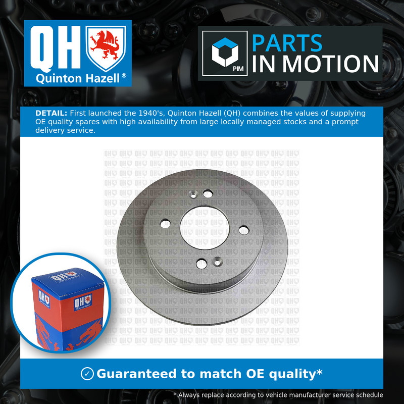 2x Brake Discs Pair Solid Rear 234mm BDC6136 Quinton Hazell Set 58411B4300 New