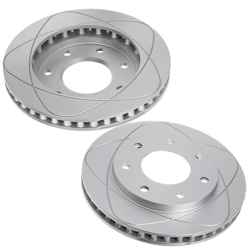 Front Ultra Slotted Disc Brake Rotors Fits Ford F-250 Super Duty 99 4WD; 331mm