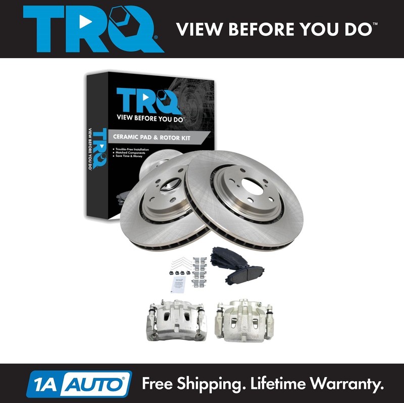 TRQ Front Brake Calipers Pads & Rotors Kit Fits 2010-2015 Lexus 2010-2018 Toyota