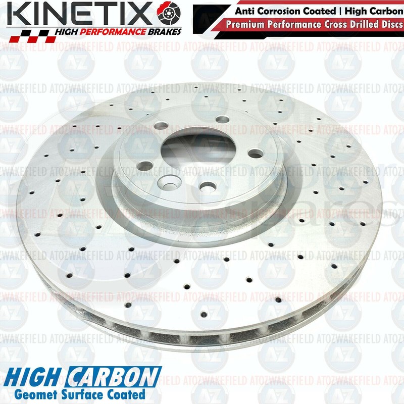 FOR LAND ROVER DEFENDER 2.0 P300 Si4 FRONT CROSS DRILLED BRAKE DISCS PAIR 380mm gallery