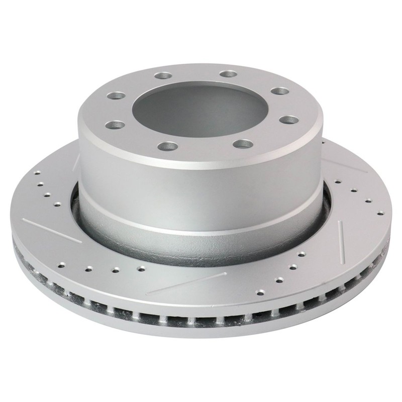 TRQ Front Rear Performance Drilled & Slotted Brake Rotor & Posi Ceramic Pad Set gallery