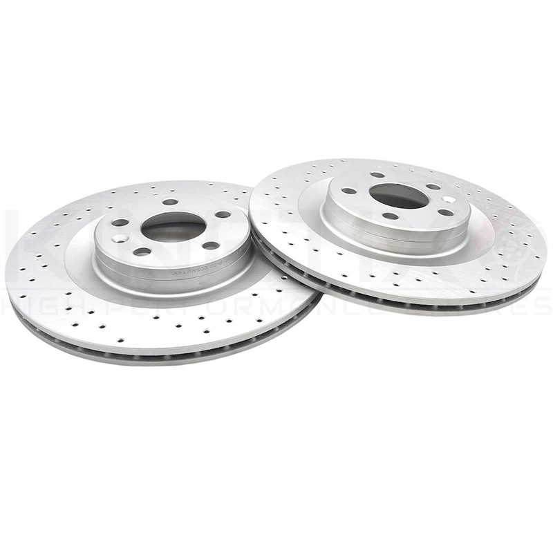 FOR VOLVO V60 T8 R-DESIGN CROSS DRILLED REAR BRAKE DISCS PAIR 320mm COATED gallery