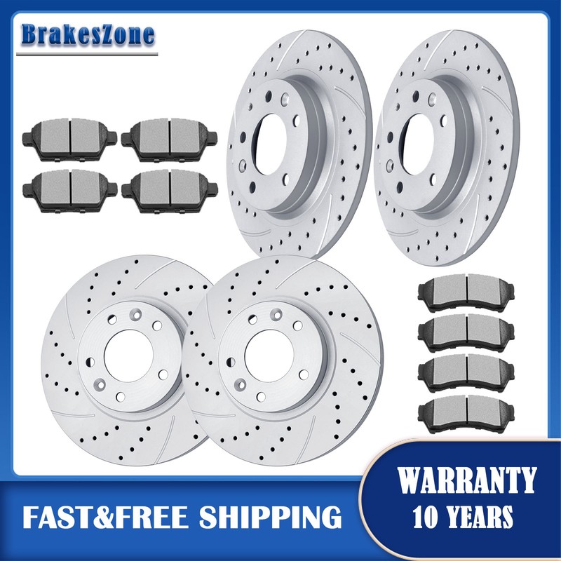 280mm Front Rear Brake Rotors Pads for Lincoln MKZ 2007-2011 Zephyr 2006 Drilled