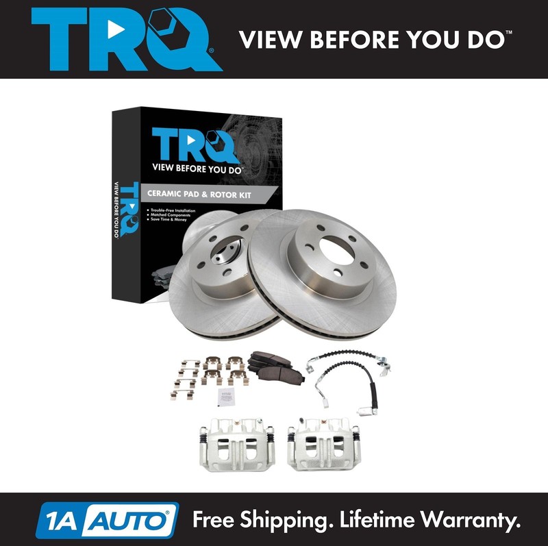 TRQ Front Brake Pad & Rotor Kit Ceramic Fits 2005-2009 Mazda B4000