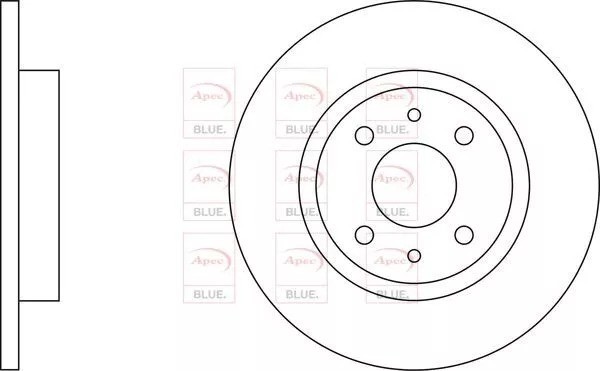 Genuine Apec Blue Front Brake Discs (Pair) for FIAT Panda 1.2 (2012–Onwards) gallery