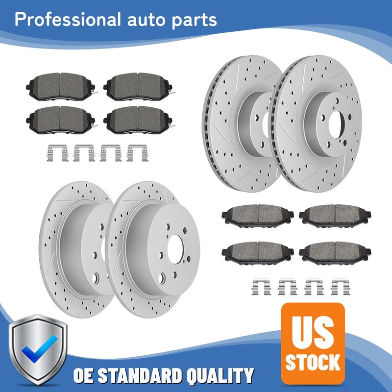 Front Rear Brake Disc Rotors Ceramic Brake Pads For Subaru XV Crosstrek Forester