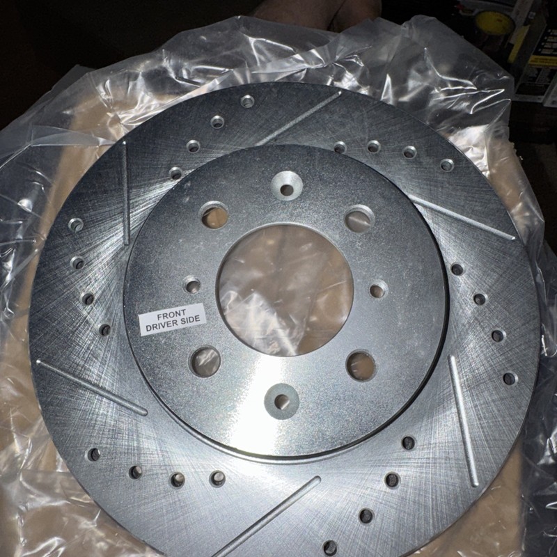 Disc Brake Rotor-Cross-Drilled Slotted Power Stop JBR522XL