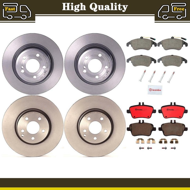 Brake Pads Rotors Set Front Rear Fits Mercedes-Benz SLC300 2.0L