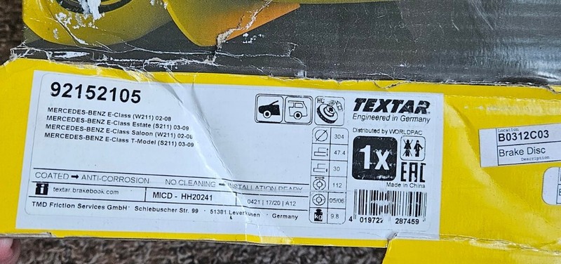 GENUINE Textar 92183505 Brake Disc gallery