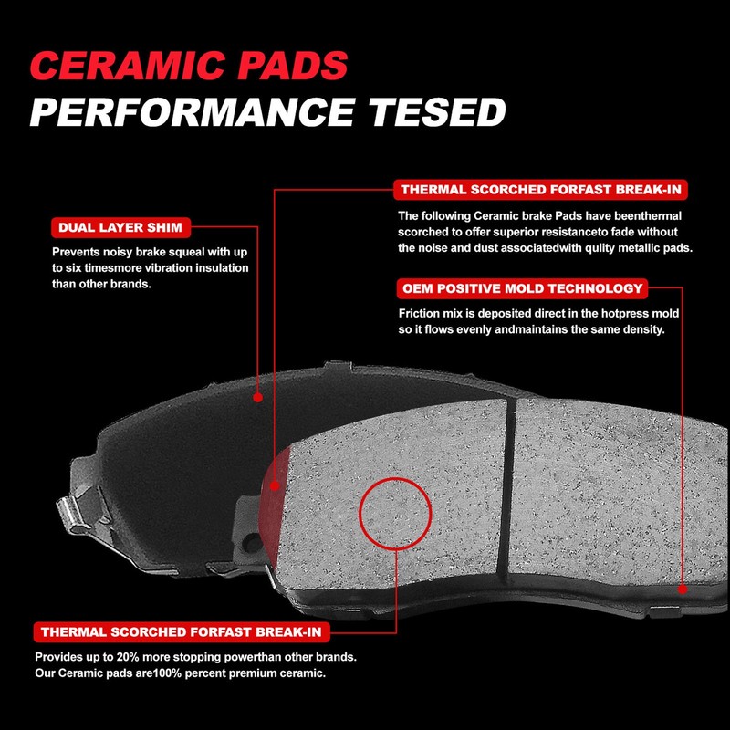 280mm Front Disc Rotors + Brake Pads for 2017-2020 Hyundai Elantra 1.4L 2.0L gallery