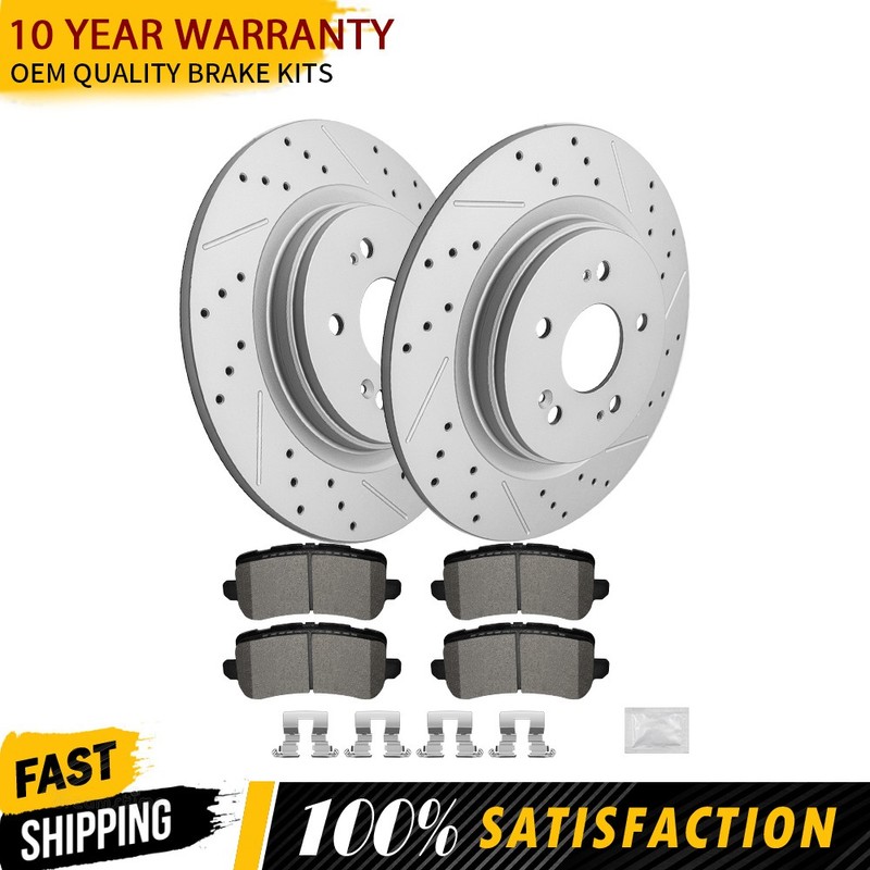 330mm Rear Disc Rotors + Ceramic Brake Pads For Honda Odyssey 2018 2019 2020-23