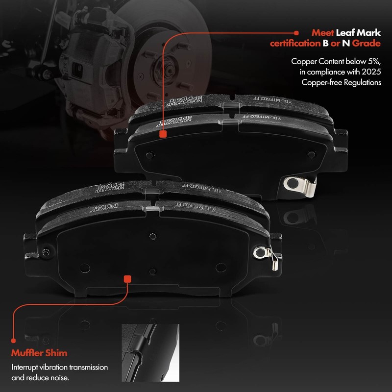 Front & Rear Disc Brake Rotors & Ceramic Pads for Hyundai Genesis 2010-2011 3.8L gallery