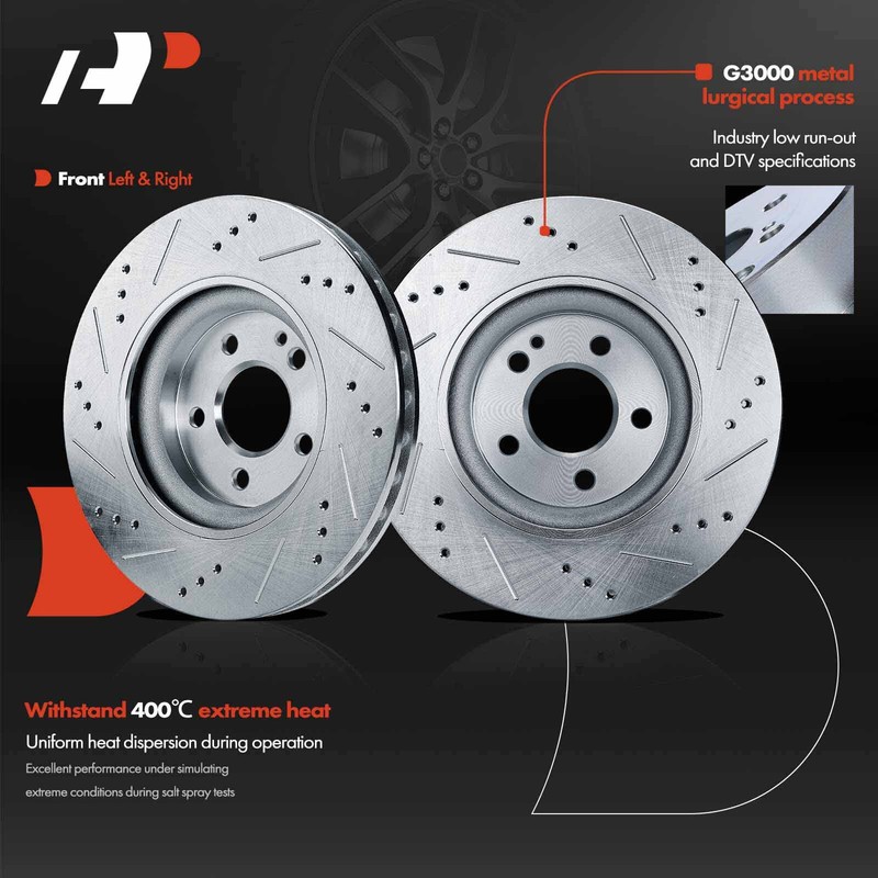 A-Premium 6Pcs Drilled Brake Rotor & Pad Front for INFINITI QX30 Mercedes-Benz gallery