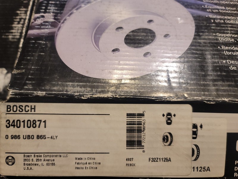 Bosch 34010871 QuietCast Premium Front Brake Rotors gallery