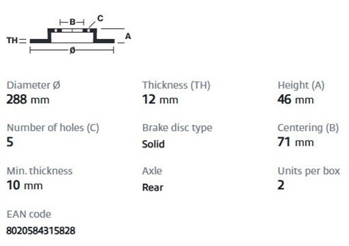Brembo 08.D757.21 Prime UV Coated Solid Brake Rotors - Rear Pair gallery