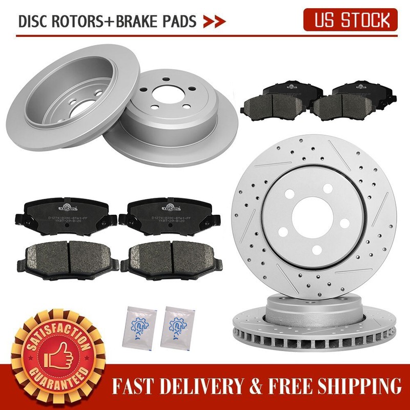 Front Rear Disc Rotors Ceramic Brake Pads For Dodge Nitro Jeep Liberty 08 – 2011