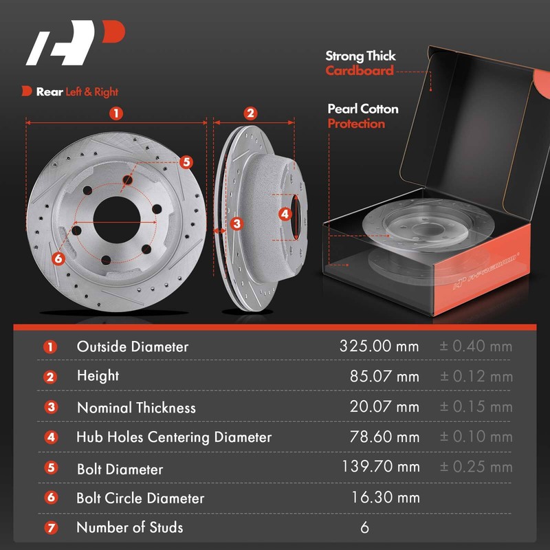 A-Premium Rear Drilled  Brake Rotors & Ceramic Pads for Chevy Silverado 1500 GMC gallery