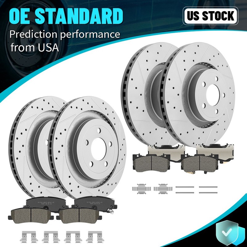 352mm Front 330mm Rear Disc Rotors Brake Pads Kit For Ford Mustang 2019 EcoBoost