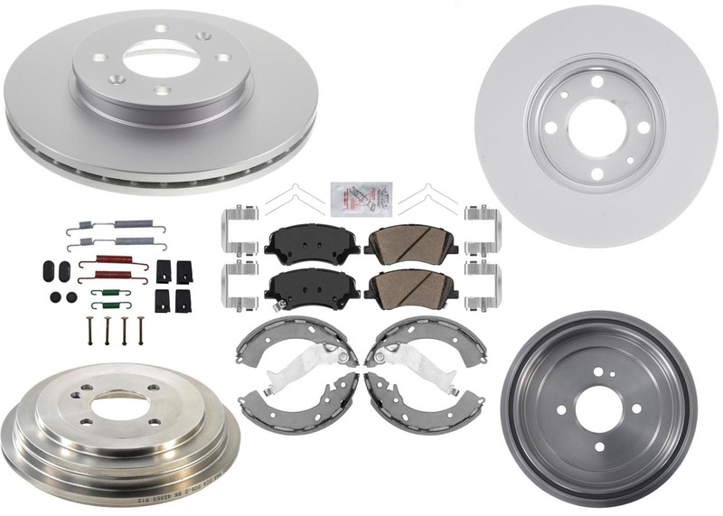 Front Disc Brake Rotors Pads Drums Shoes Fits Hyundai Accent 18-22 W/ Rear Drums