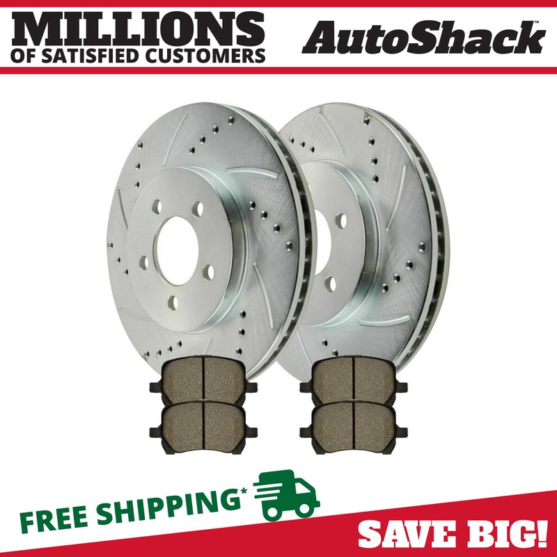 Front Drilled Slotted Brake Rotors & Pads for 2006-2011 Chevy HHR 2.2L 2.4L