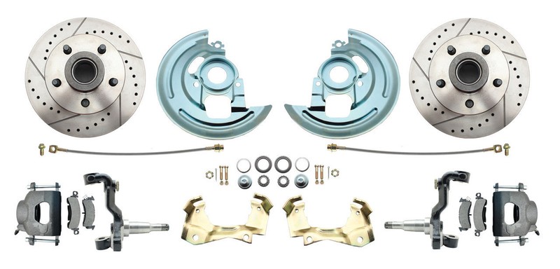 1964-1972 Chevelle Performance D/S Disc Conversion Kit, Red PC Calipers & Chrome gallery