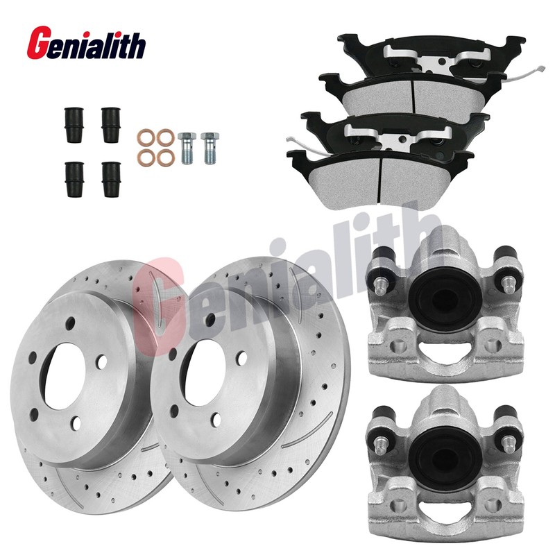 Rear Brake Rotors Pads & Calipers for 2001-2005 2006 2007 Dodge Grand Caravan