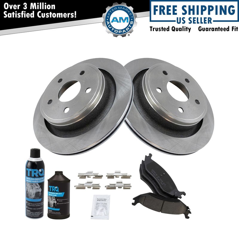 Ceramic Brake Pad & Rotor Kit Rear w/Chemicals