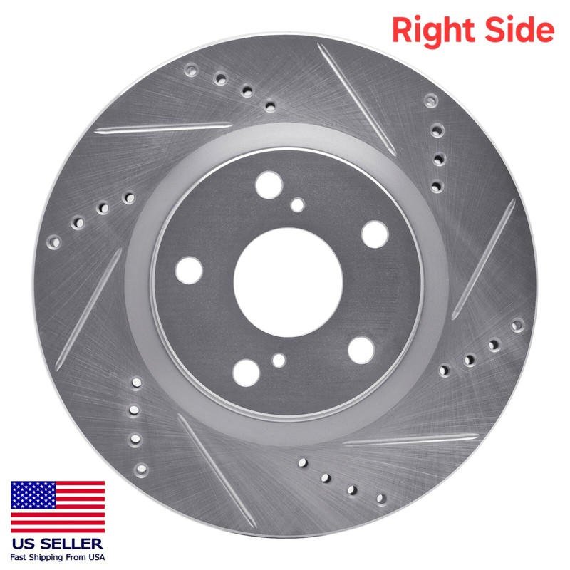 RH Brake Rotor Drilled Slotted for ES300h ES350 Vibe iM tC Avalon Camry Rav4