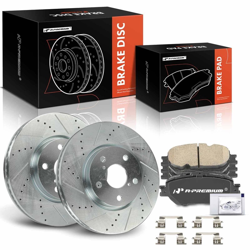 6x Front Side Drilled Brake Rotors +Brake Pads for Lexus GS300 2006 IS250 09-15