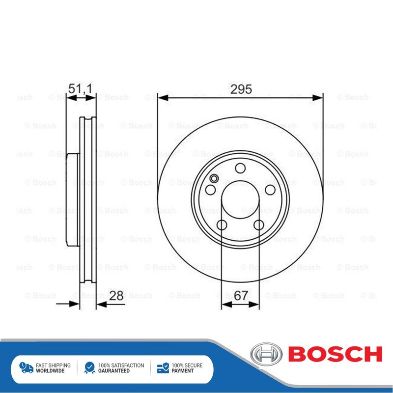 Fits Mercedes A-Class B-Class CLA GLA Infiniti Q30 Brake Disc Front Bosch