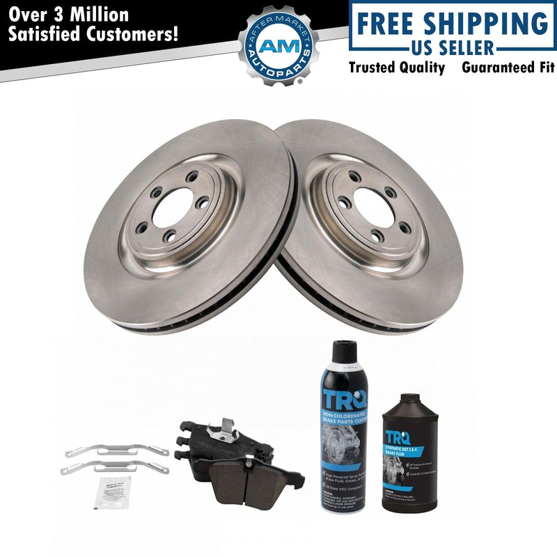 Front Ceramic Disc Brake Pads & Rotor Kit w/ Chemicals for Jaguar New