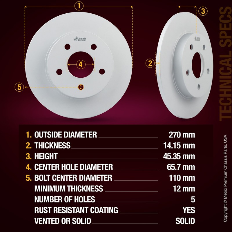 Front & Rear Brake Rotor Kit for Chevy Cobalt Malibu Pontiac G6 Saturn Aura 4 PC gallery