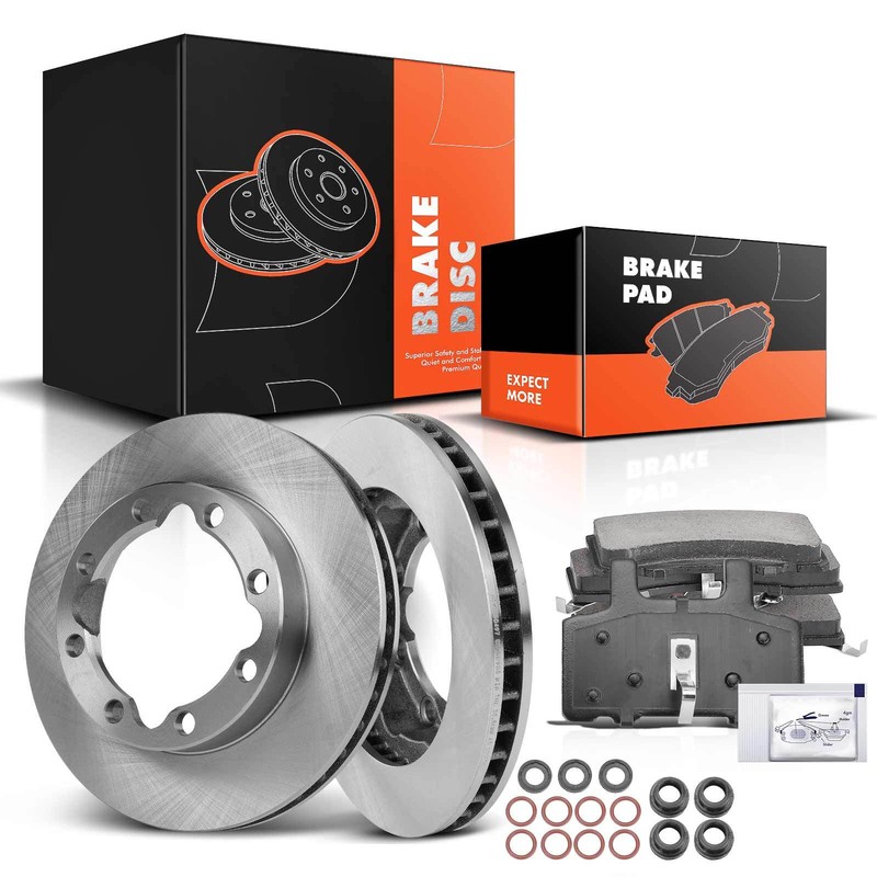 Disc Brake Rotors & Ceramic Brake Pads for Chevrolet GMC K2500 K3500 Dodge Front