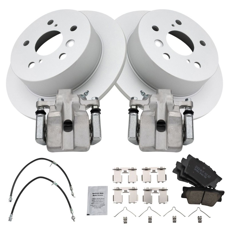 TRQ Rear Brake Pad & Rotor Kit Ceramic Premium G-Coated For 07-12 Lexus Toyota gallery