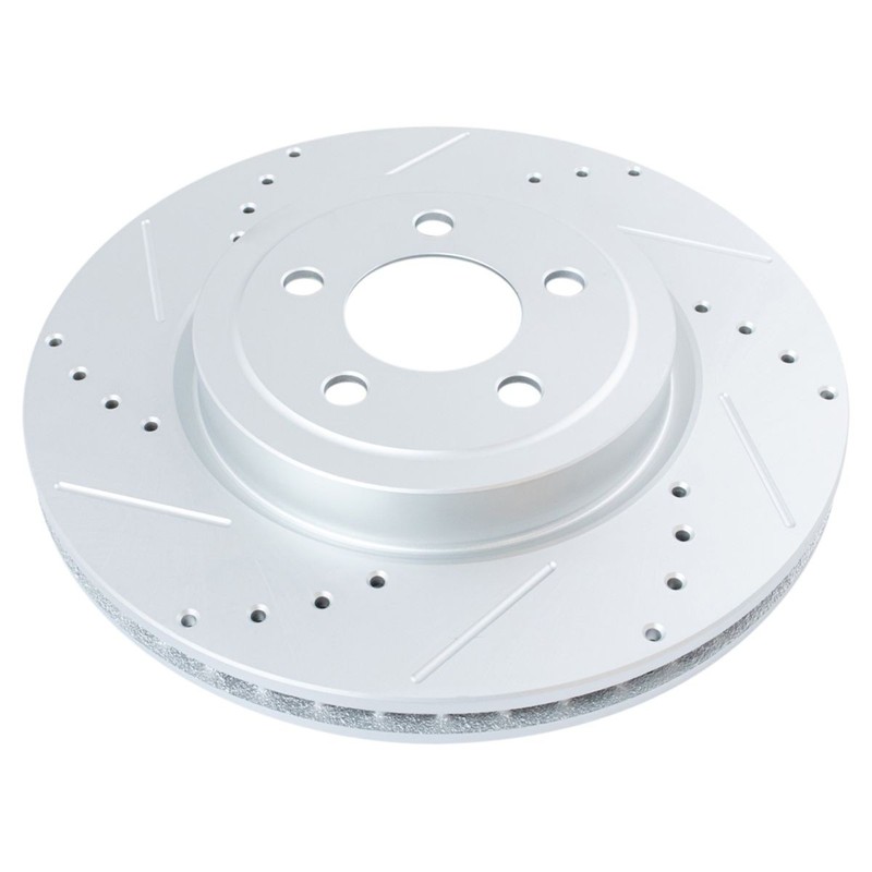 TRQ Brake Rotor Performance Cross Drilled & Slotted G-Coated Pair gallery