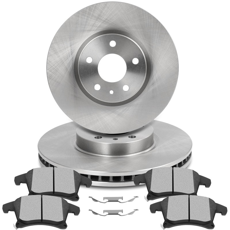 Front Brake Pads + Rotors For 2013-2020 Lincoln MKZ 2013-2016 Ford Fusion Solid