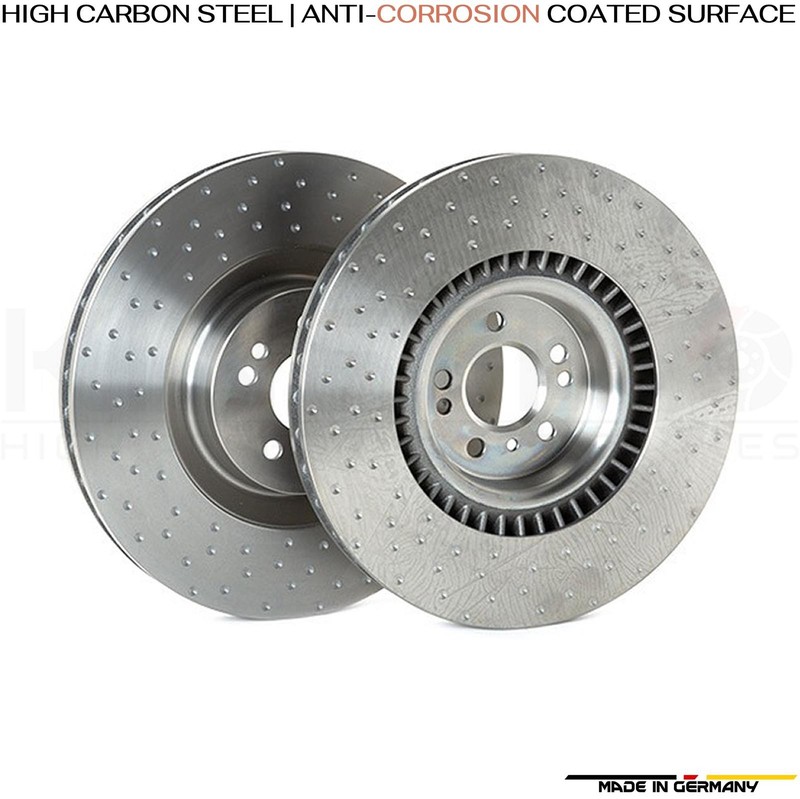 FOR MERCEDES ML63 AMG 2006-2010 FRONT DIMPLED SLOTTED BRAKE DISCS PAIR 390mm gallery