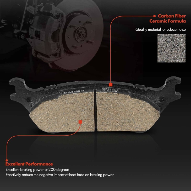 Disc Brake Rotors + Ceramic Brake Pads for Ford F-150 2015 2016 2017 Rear Side gallery