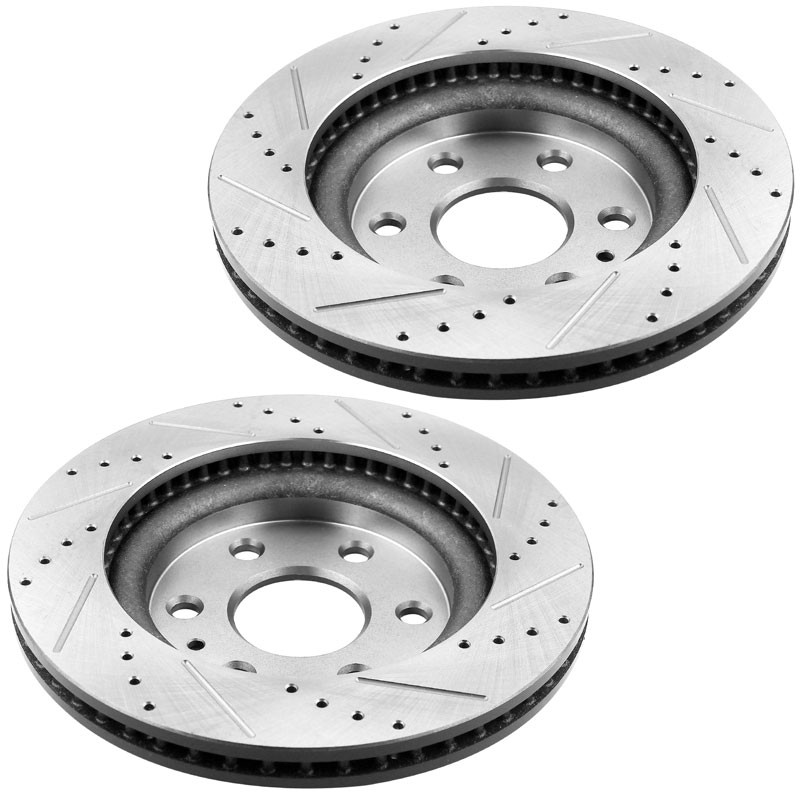 Front Brake Rotors and Ceramic Pads for GMC Acadia AWD 2007-2016 Drilled Slotted gallery