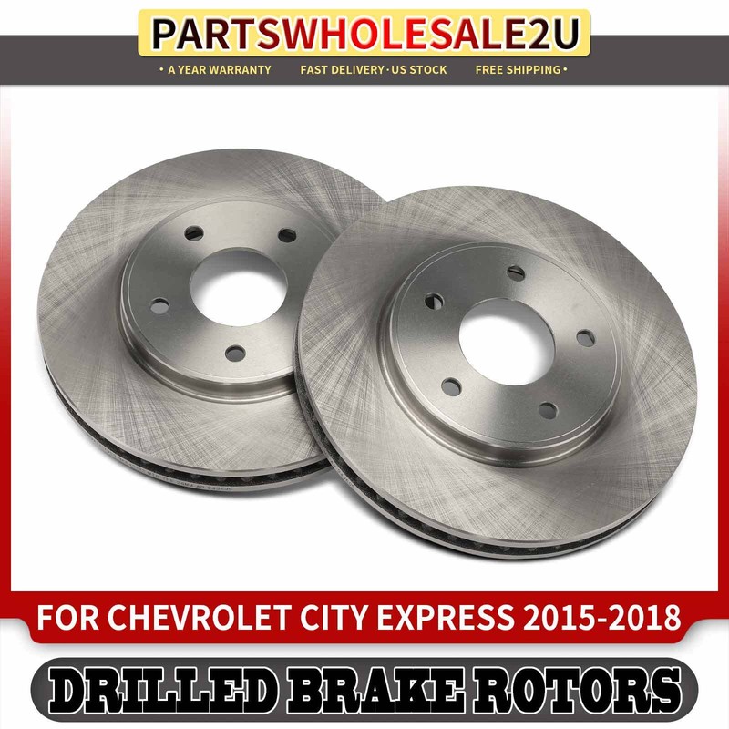 2pcs Front Side Disc Brake Rotors for Chevrolet City Express 2015-2018 Nissan