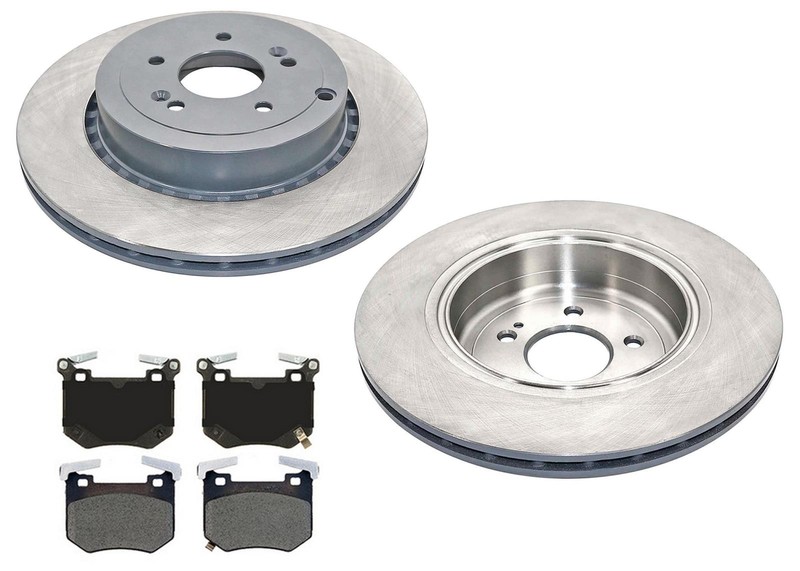 Rear Coated Brake Rotors & Ceramic Brake Pad For G70 19-2022 W/ Brembo Braking