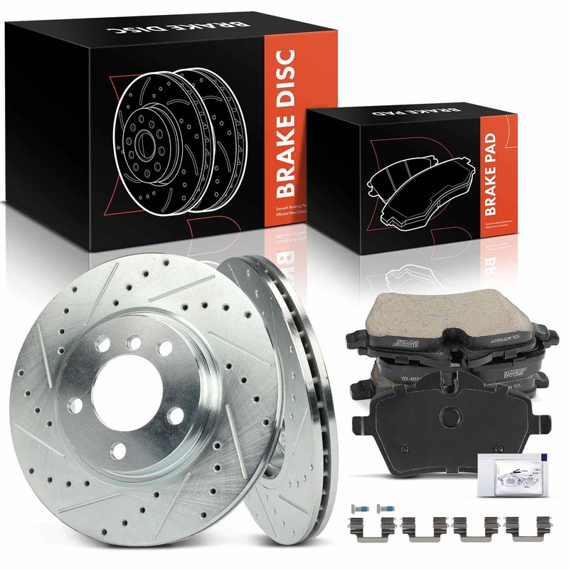 Disc Brake Rotors & Ceramic Brake Pad for Mini Cooper Countryman 2011-2016 Front