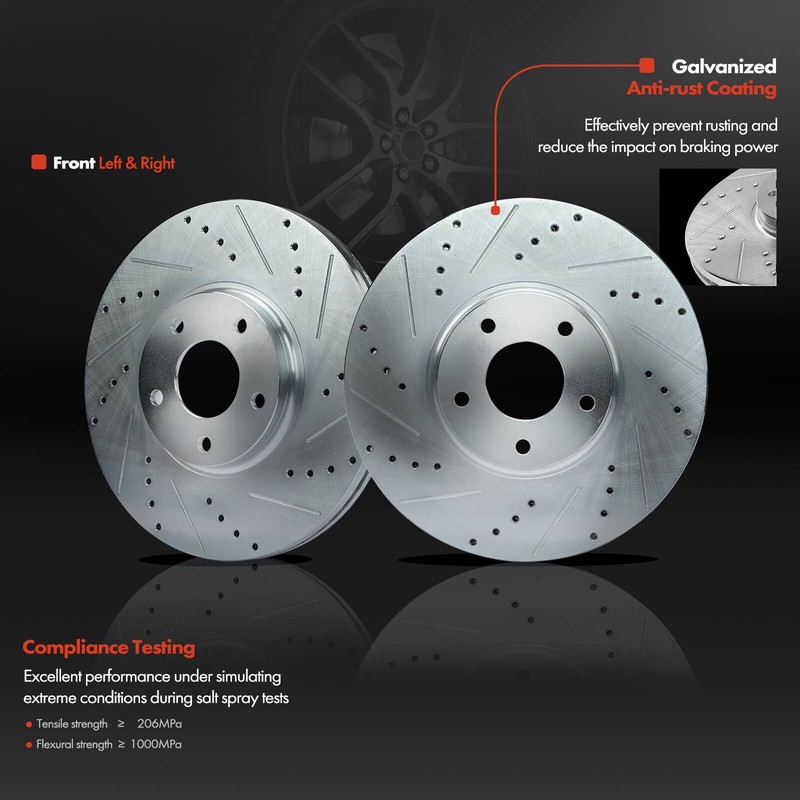 Front Drilled Rotor & Brake Pad + Brake Caliper for Nissan Murano INFINITI EX35 gallery