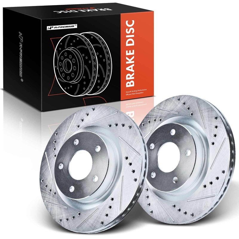 A-Premium Front Side Drilled Brake Rotors for Nissan Altima 2007-2023 295.8mm