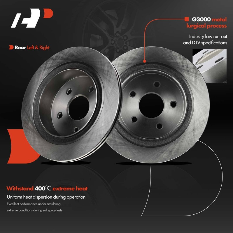 A-Premium Rear Disc Brake Rotor for Dodge Ram 1500 02-10 Ram 1500 11-18 Chrysler gallery
