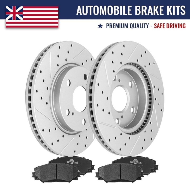 Front Drilled Rotors Brake Pads for Toyota Prius V RAV4 Lexus HS250h Scion xB